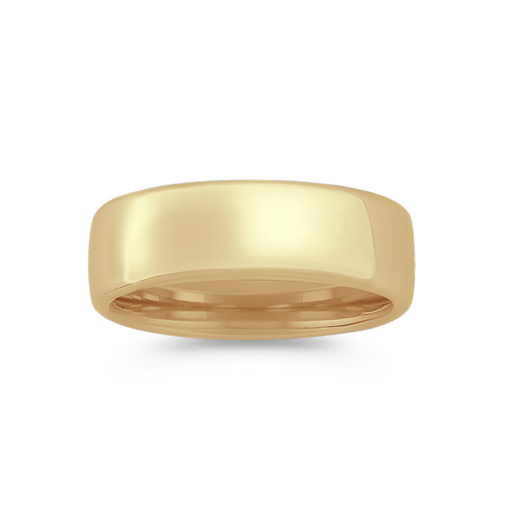 14k Yellow Gold Euro Fit Wedding Band (7.5mm)