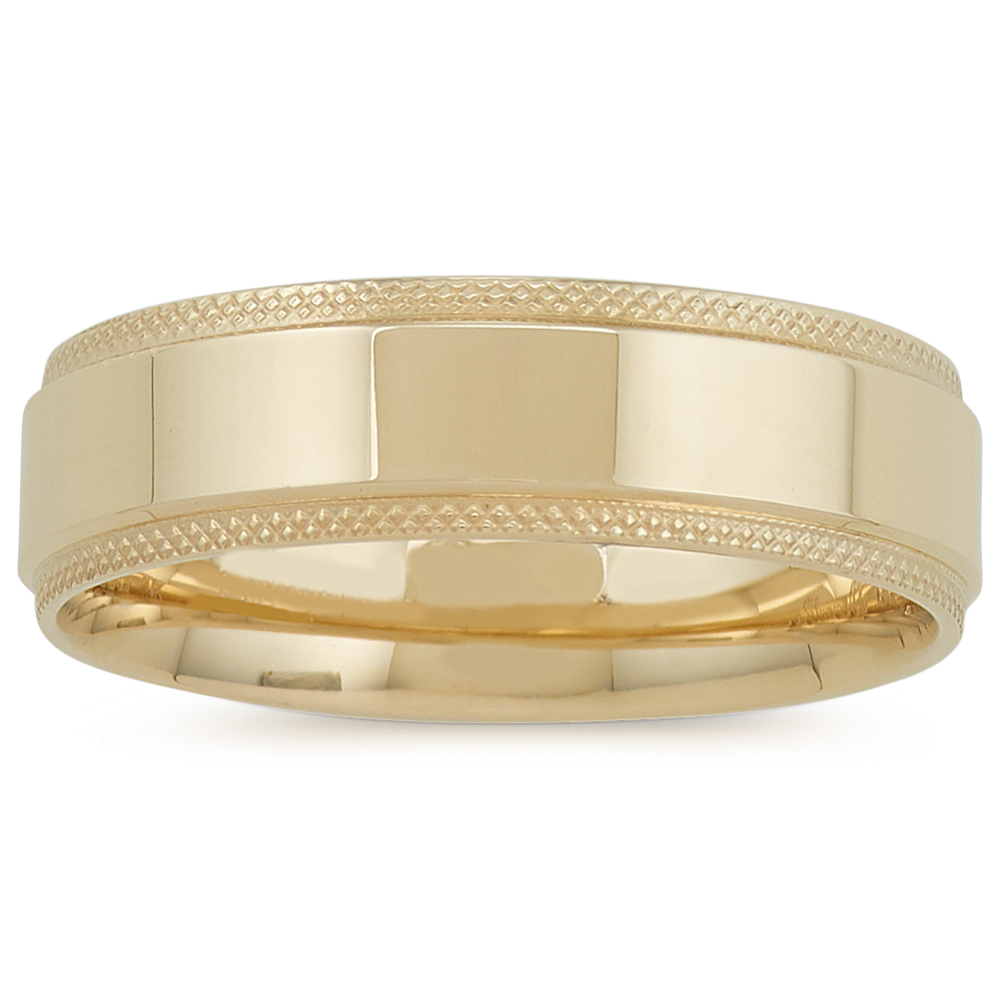 14k Yellow Gold Mens Band (6mm)