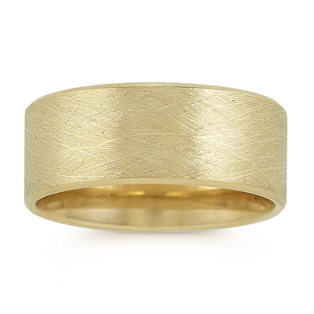 14k Yellow Gold Ring with Textured Finish (9mm)
