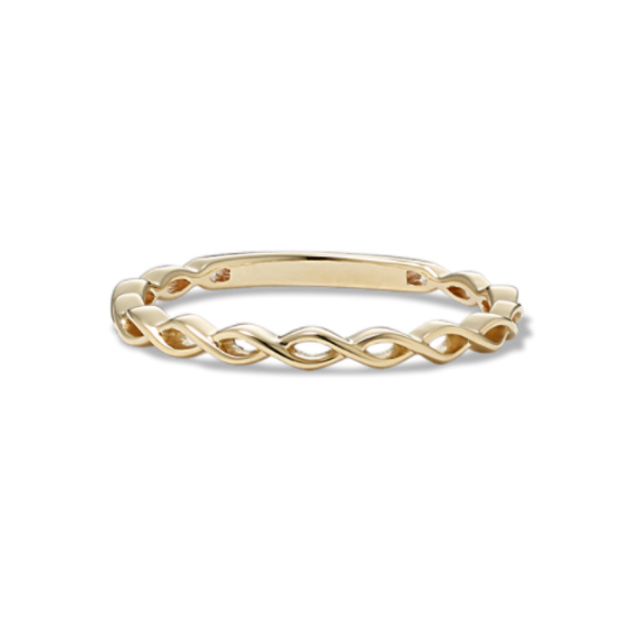 Twisted 14K Yellow Gold Stackable Ring