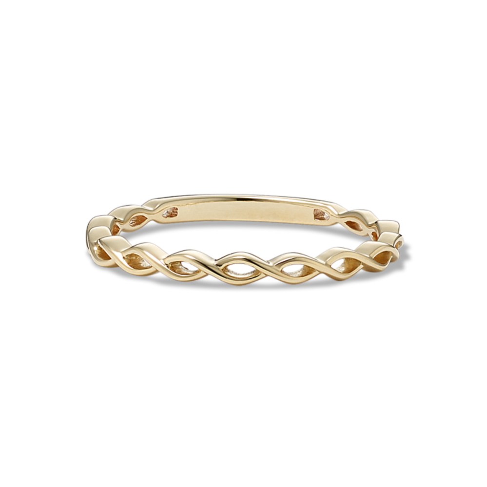 Twisted 14K Yellow Gold Stackable Ring