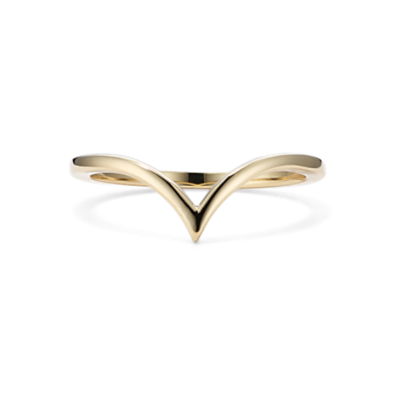 14K Yellow Gold Chevron Band