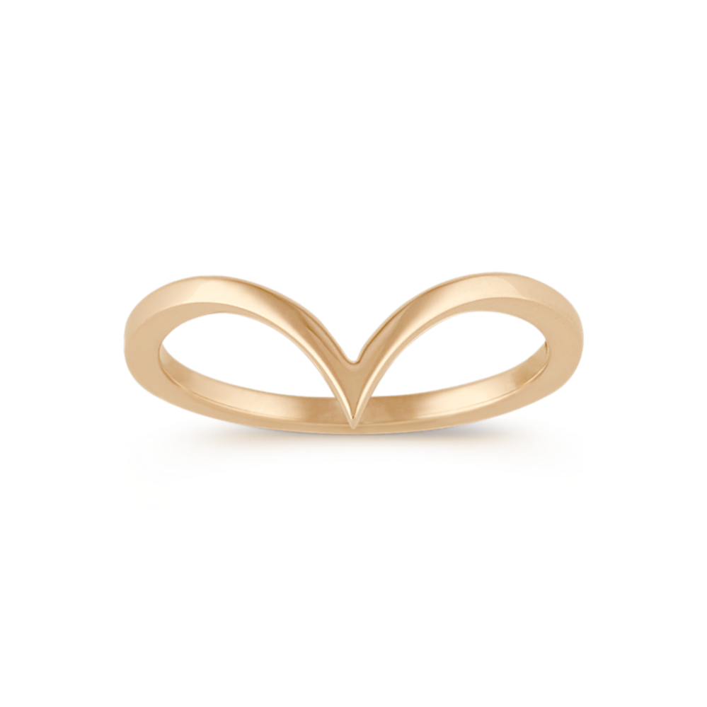 14k Yellow Gold V Ring