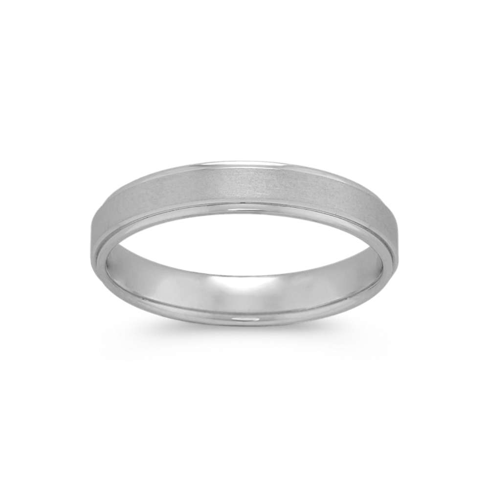 4mm Mens Classic Wedding Band in 14K White Gold