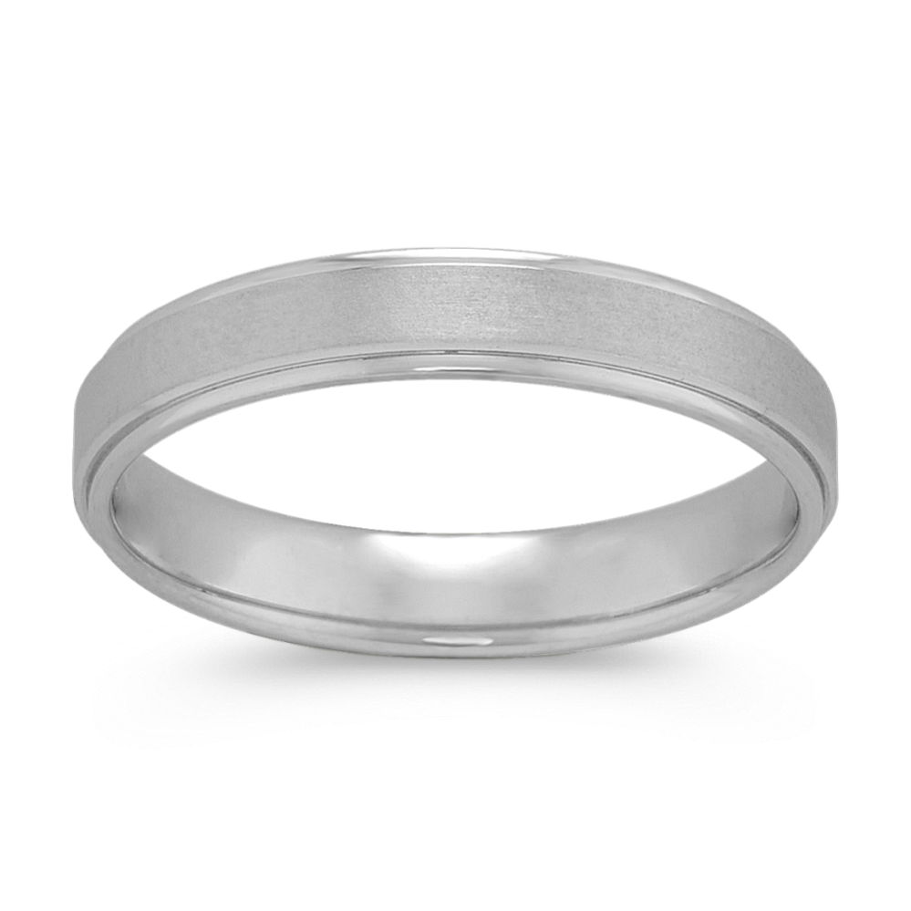 4mm Mens Classic Wedding Band in 14K White Gold