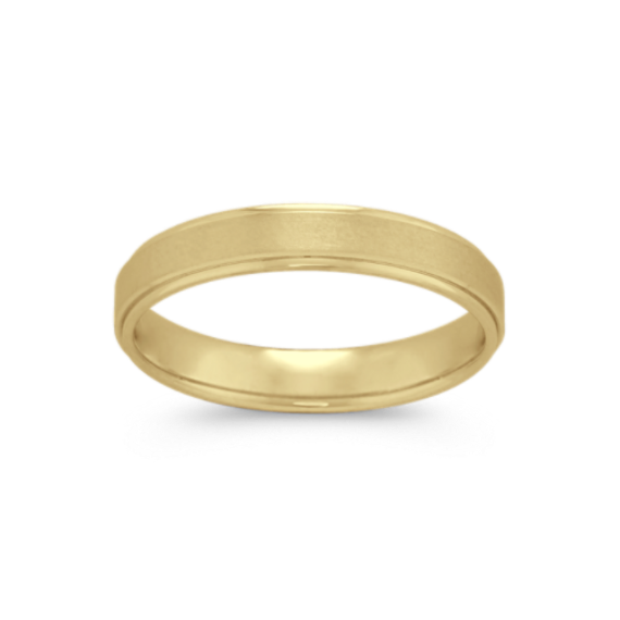 4mm Mens Classic Wedding Band in 14K Yellow Gold