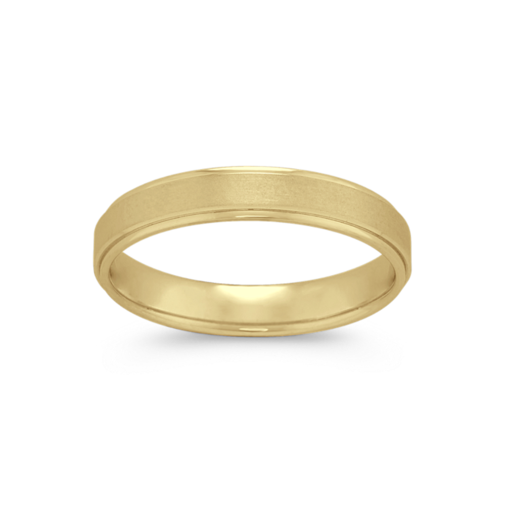4mm Mens Classic Wedding Band in 14K Yellow Gold