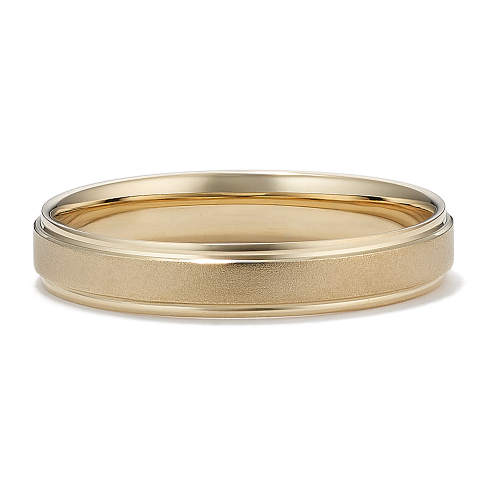 Sandblasted 14K Yellow Gold Band (4mm)