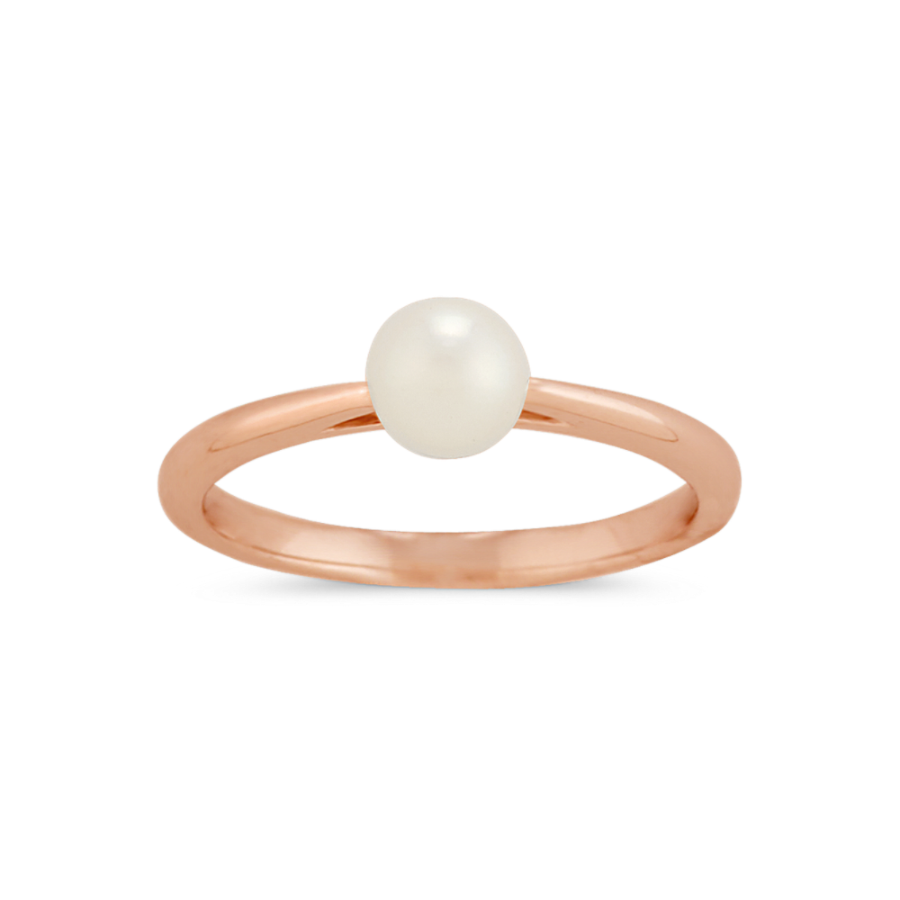 5mm Cultured Freshwater Pearl Ring in 14k Rose Gold