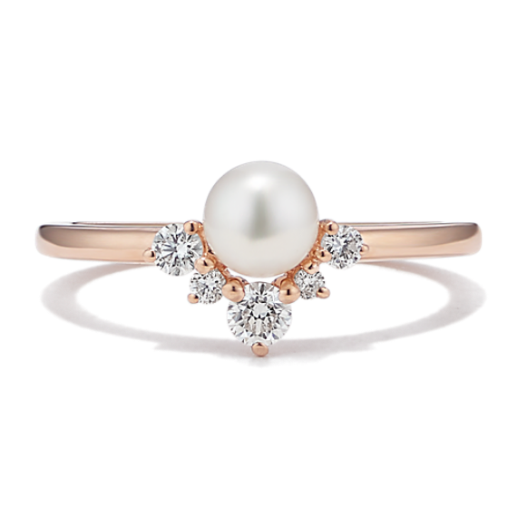Vivi 5mm Cultured Freshwater Pearl & Diamond Ring
