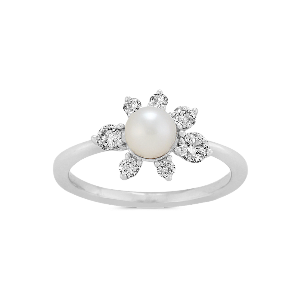 Flowering Akoya Pearl & Diamond Ring