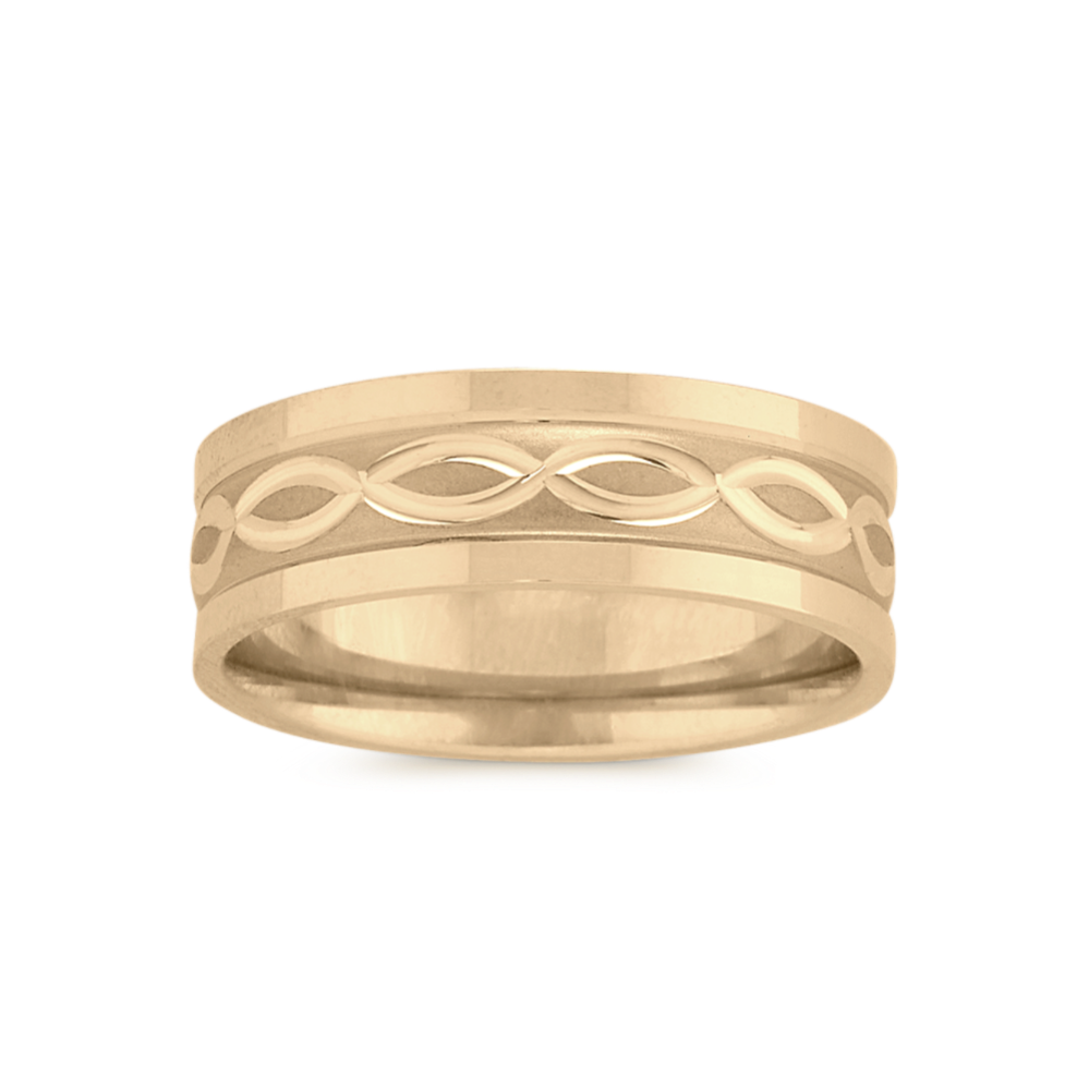Infinity Mens Band in 14K Yellow Gold (7mm)