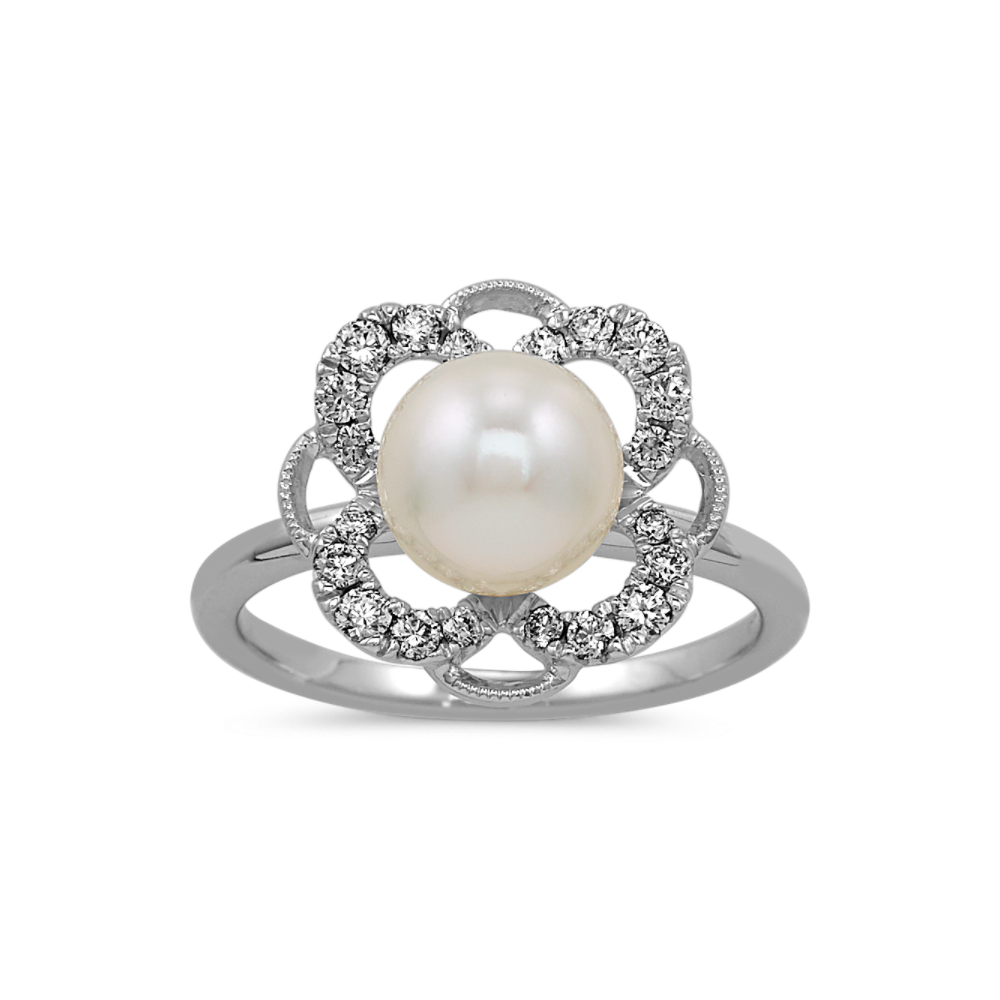 Flowering Akoya Pearl & Diamond Ring