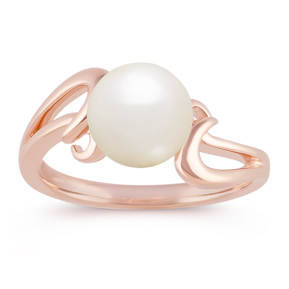 8mm Freshwater Cultured Pearl Ring in 14k Rose Gold