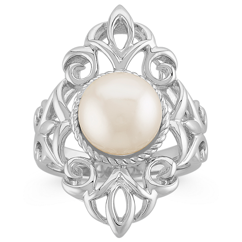 9mm Freshwater Cultured Pearl Ring in Sterling Silver