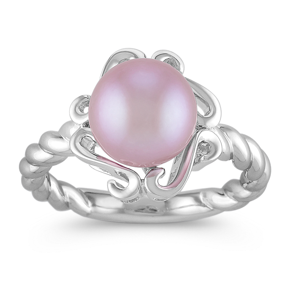9mm Lavender Freshwater Cultured Pearl and Sterling Silver Ring