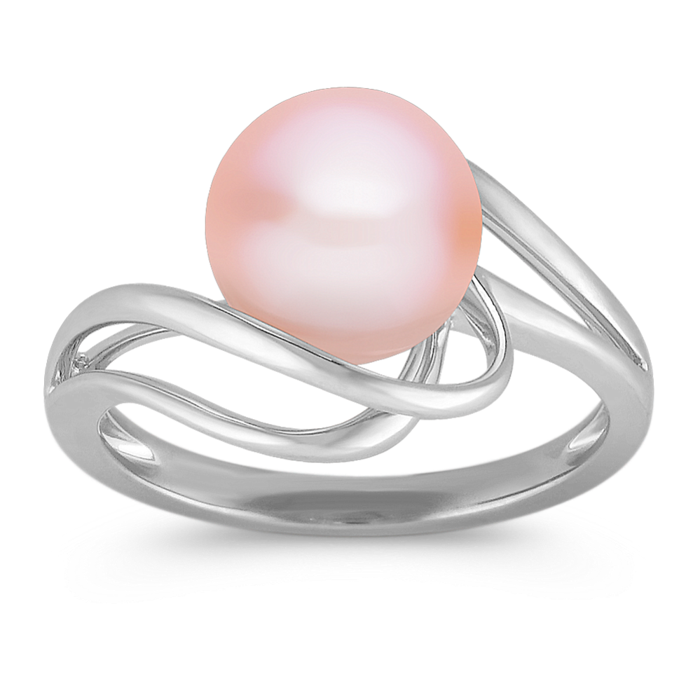 9mm Pink Freshwater Cultured Pearl and Sterling Silver Ring