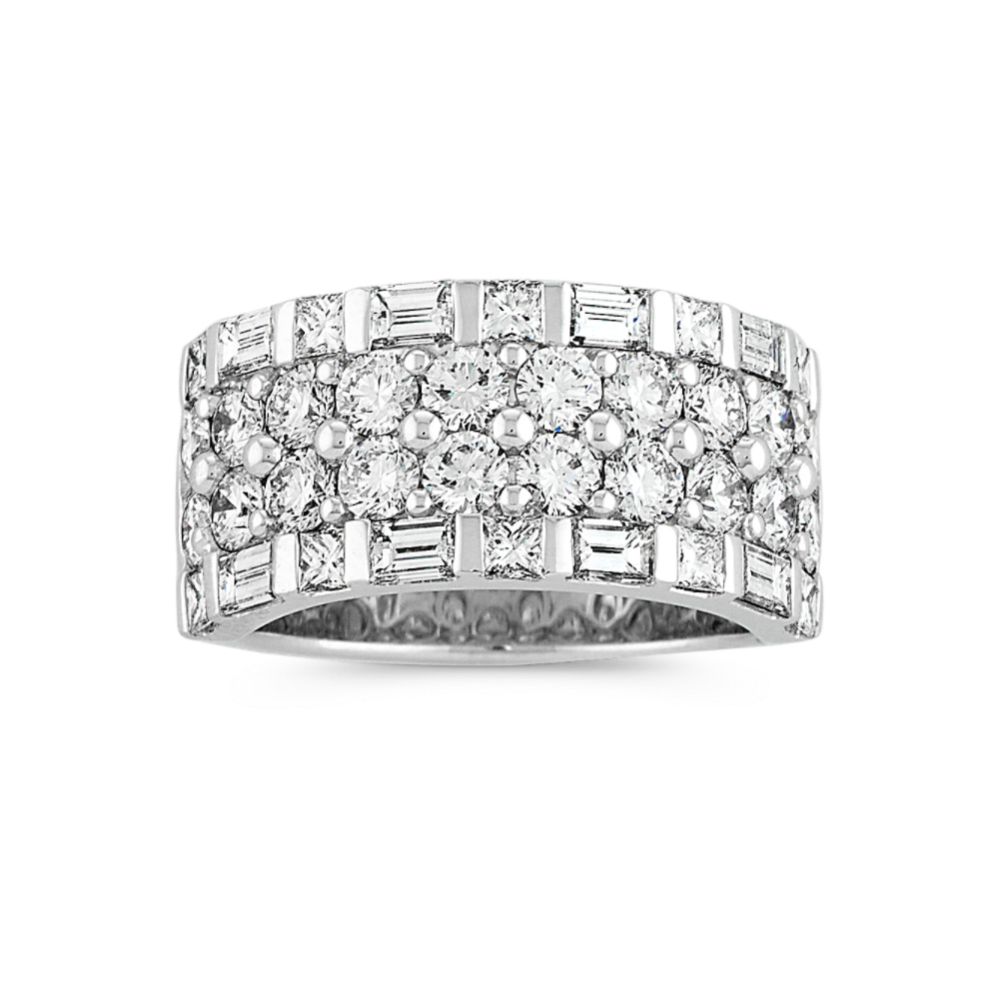 Abundant Diamond Wedding Band in 18K White Gold