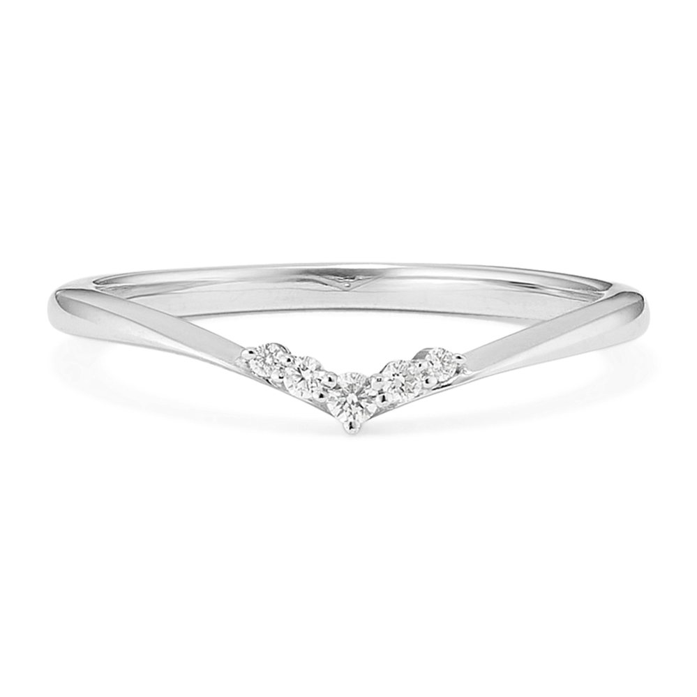Adela Diamond Chevron Band in Platinum