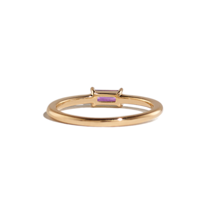 Noemi Natural Amethyst Stackable Ring in 14K Yellow Gold