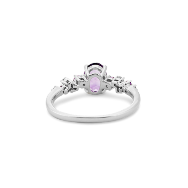 Seraphina Natural Amethyst & Natural Diamond Ring in Sterling Silver