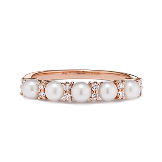 Annecy Cultured Akoya Pearl & Diamond Ring