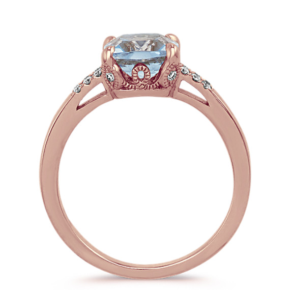Aquamarine Ring with Diamond Accents | Shane Co.