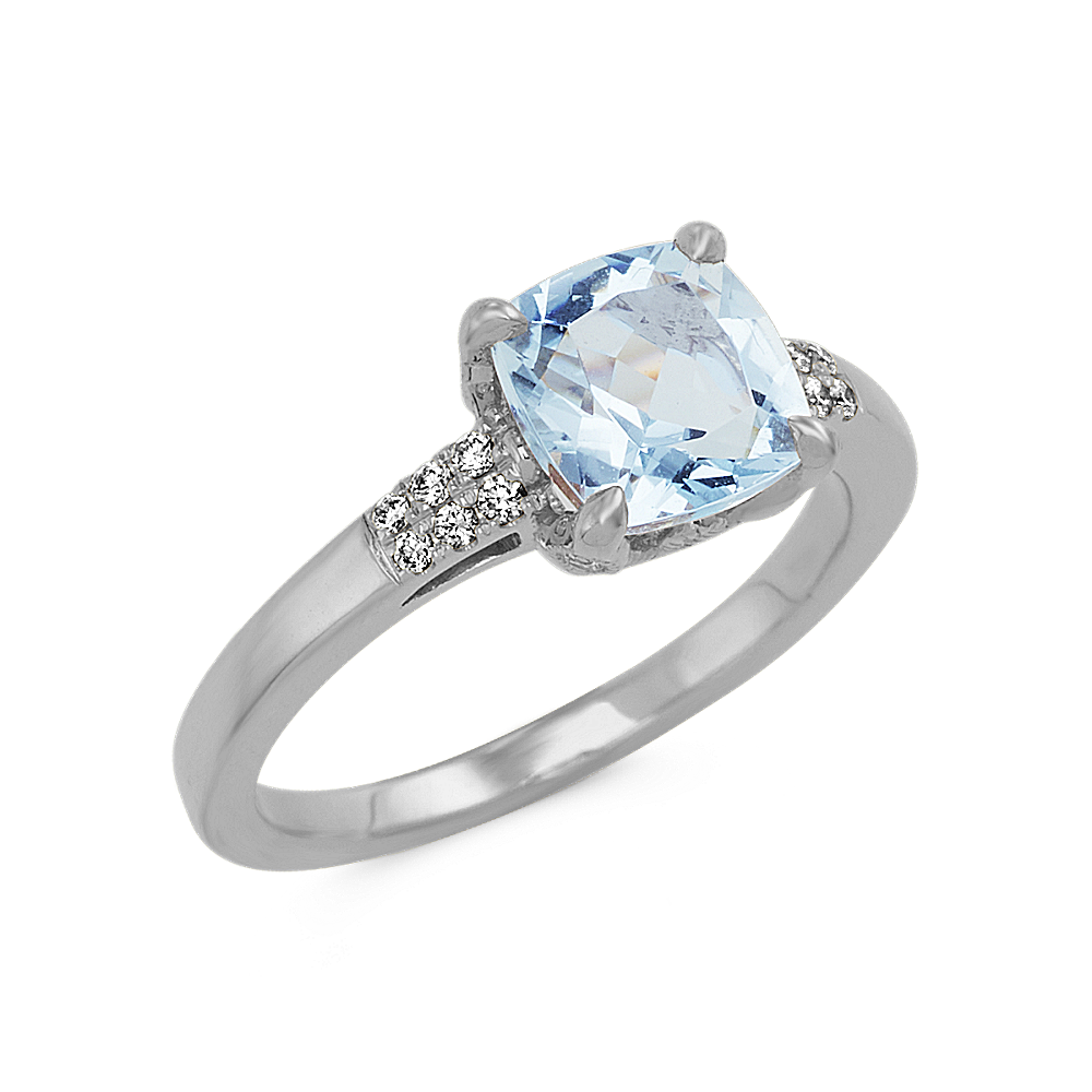 Tierney Aquamarine & Diamond Ring | Shane Co.