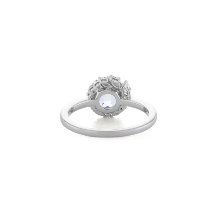 Natural Aquamarine and Natural Diamond Swirl Ring