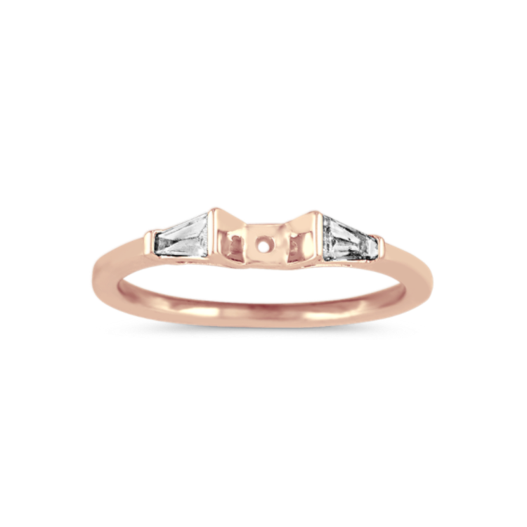 Baguette Natural Diamond Engagement Ring in 14k Rose Gold