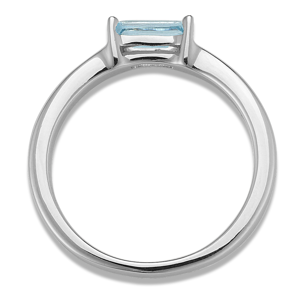 Baguette Sky Blue Topaz Ring in Sterling Silver | Shane Co.