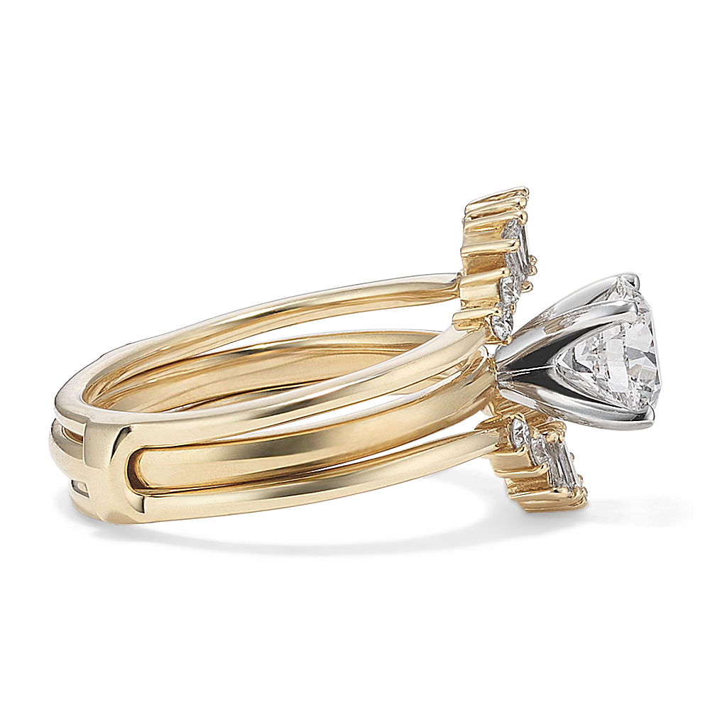 Baguette and Round Diamond Engagement Ring Guard Shane Co.