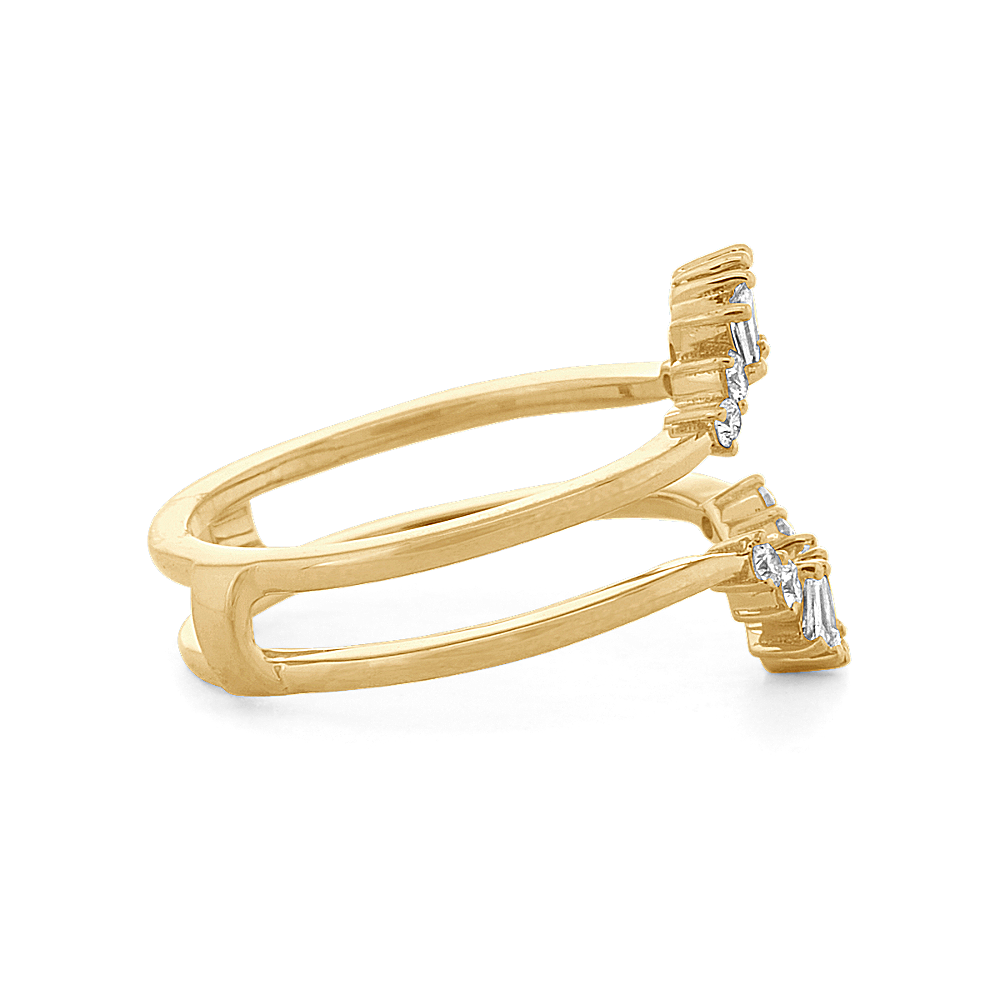 Baguette and Round Diamond Engagement Ring Guard Shane Co.