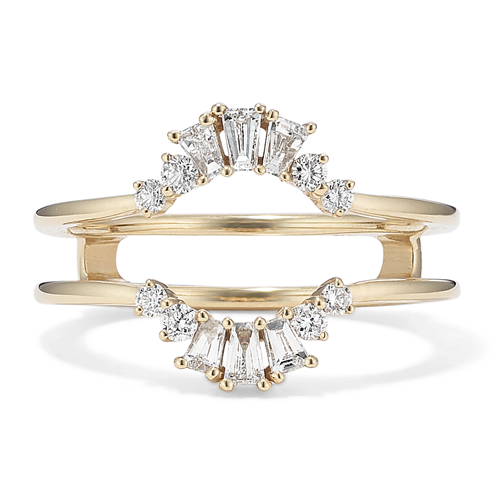 Baguette and Round Diamond Engagement Ring Guard Shane Co.