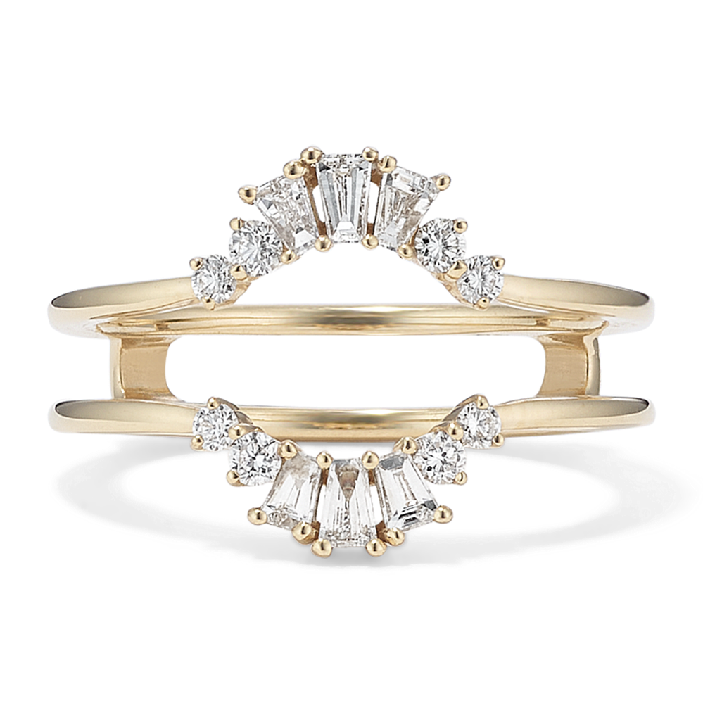 Baguette and Round Diamond Engagement Ring Guard