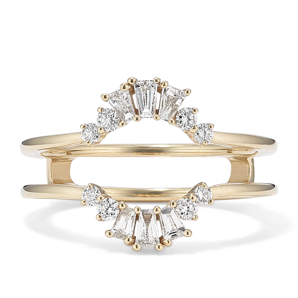 Baguette and Round Diamond Engagement Ring Guard
