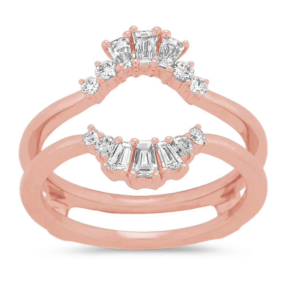 Baguette and Round Diamond Engagement Ring Guard