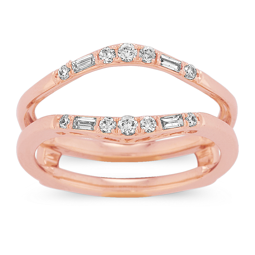 Baguette and Round Diamond Engagement Ring Guard