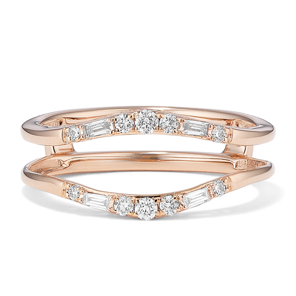 Baguette and Round Diamond Engagement Ring Guard