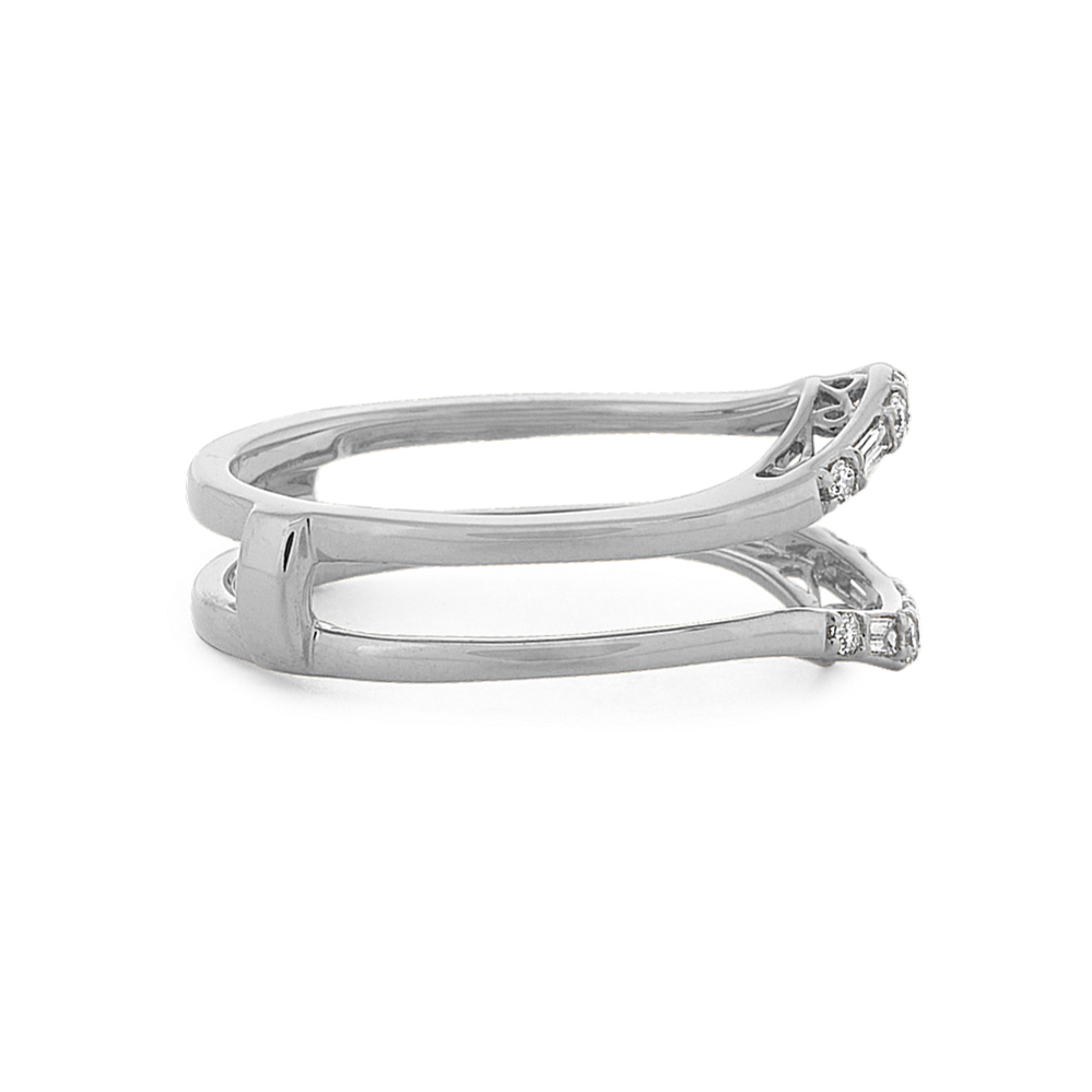 Baguette and Round Diamond Engagement Ring Guard Shane Co.