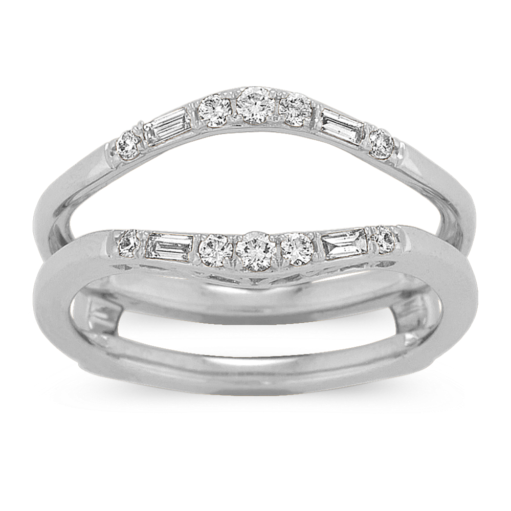 Baguette and Round Diamond Engagement Ring Guard