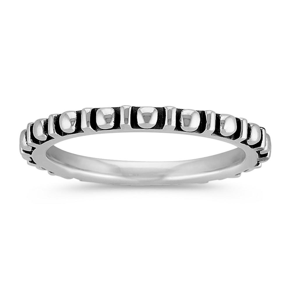 Bar and Circle Sterling Silver Stackable Comfort Fit Ring