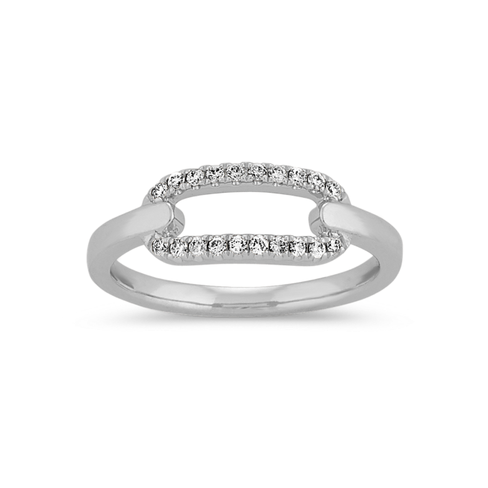 Bella Link Natural Diamond Ring in 14k White Gold