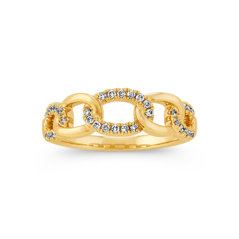 Bella Link Diamond Ring in 14k Yellow Gold