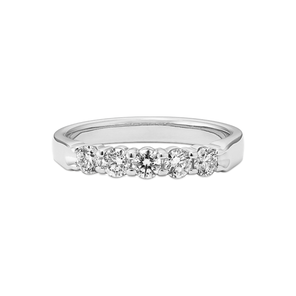 Bennett Round Five Diamond Wedding Band in Platinum