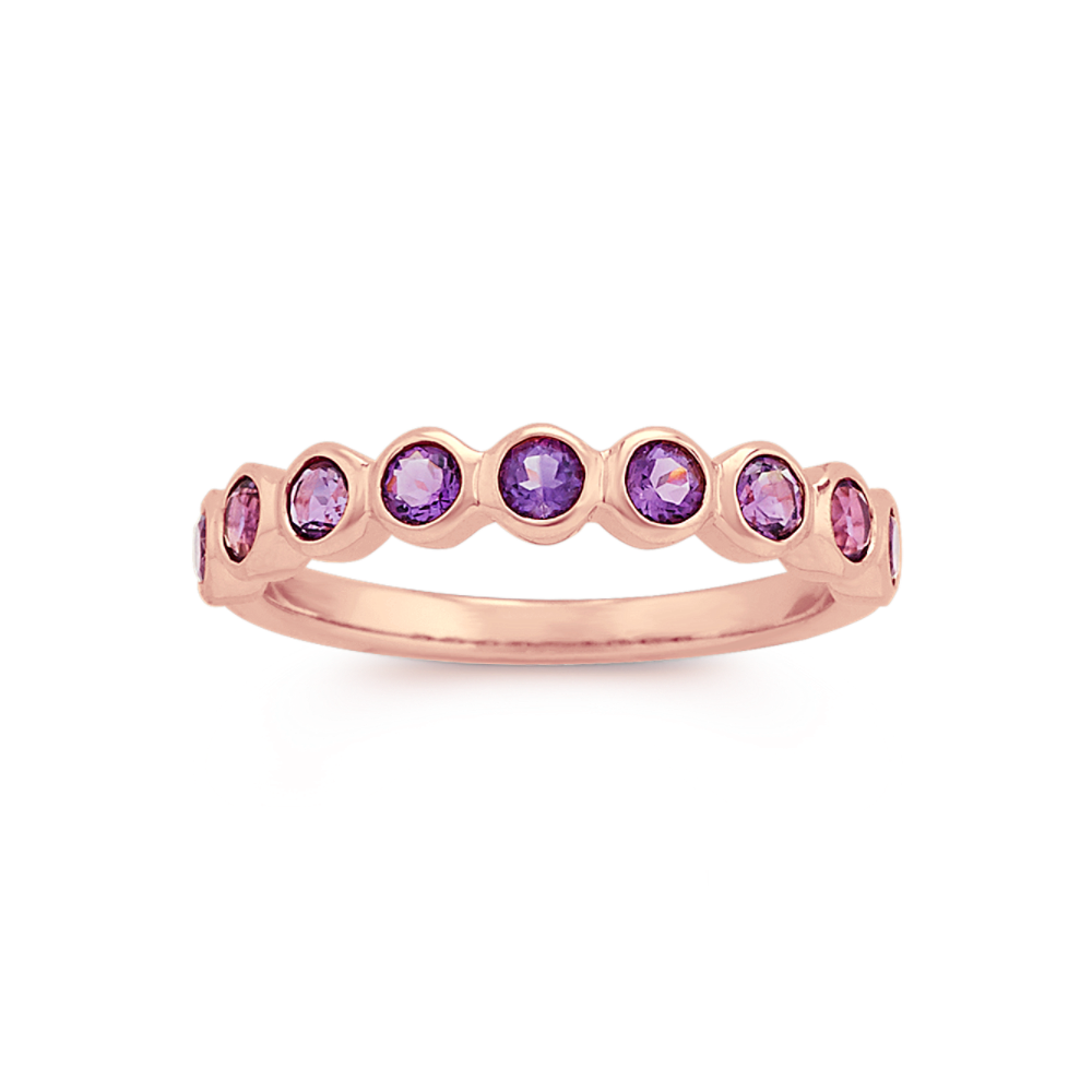 Bezel set amethyst on sale ring