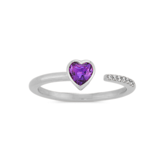 Vintage Sterling outlet Amethyst and sapphire heart ring