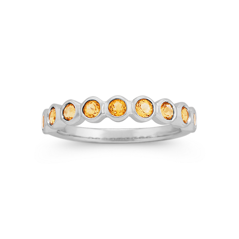 BezelSet Citrine Ring in 14k White Gold Shane Co.