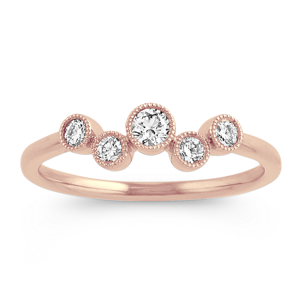 Bezel-Set Diamond Ring in 14k Rose Gold