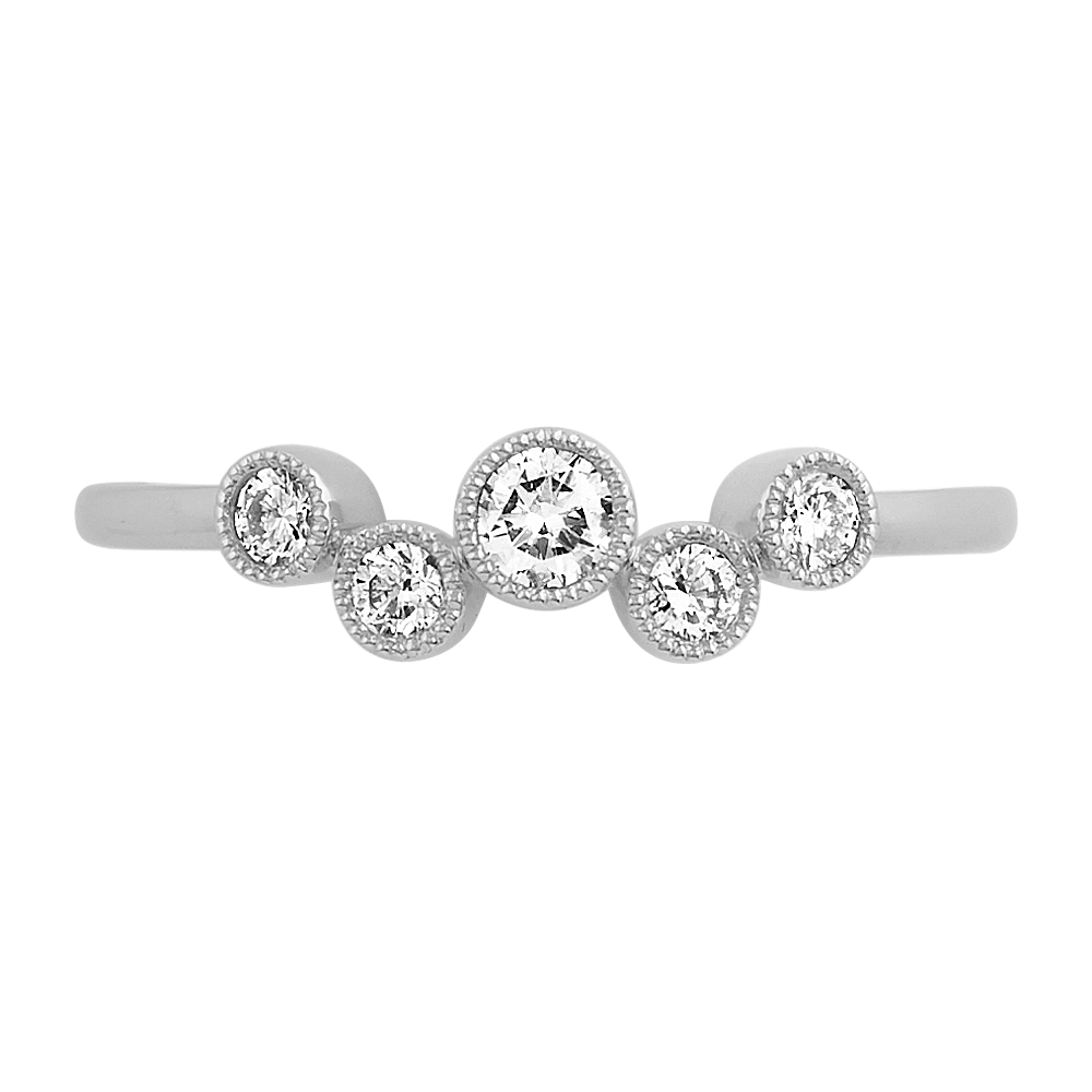 BezelSet Diamond Ring in 14k White Gold Shane Co.